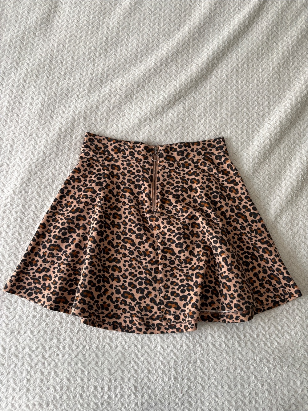 Leopard Print Skater Mini Skirt